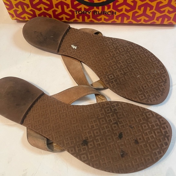 Tory Burch Gold Cameron Suede Sandal Sz 8 Women - Picture 8 of 8